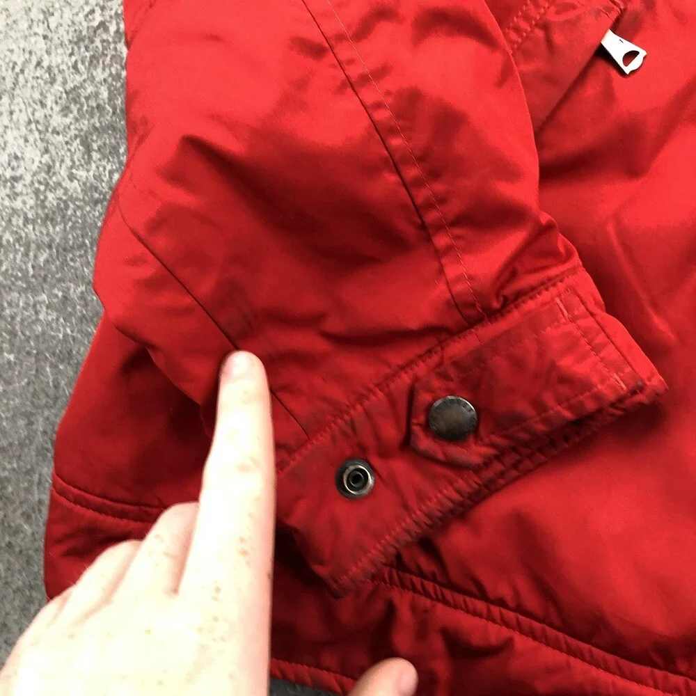 Polo Ralph Lauren Jacket Mens XL Red Hooded Windbreaker Full Zip Lined Outdoor